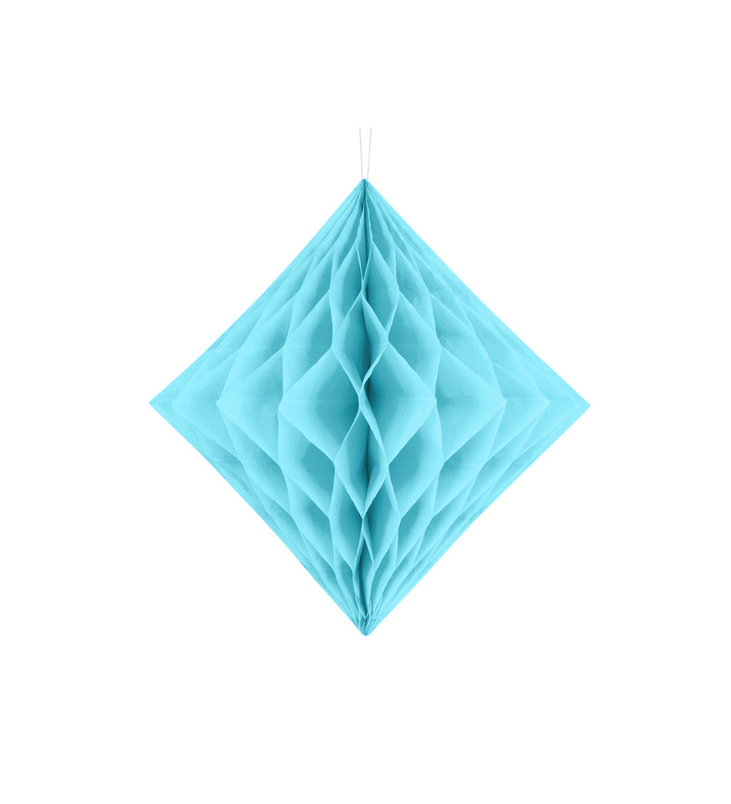 Světle modrý papírový diamant - 30 cm