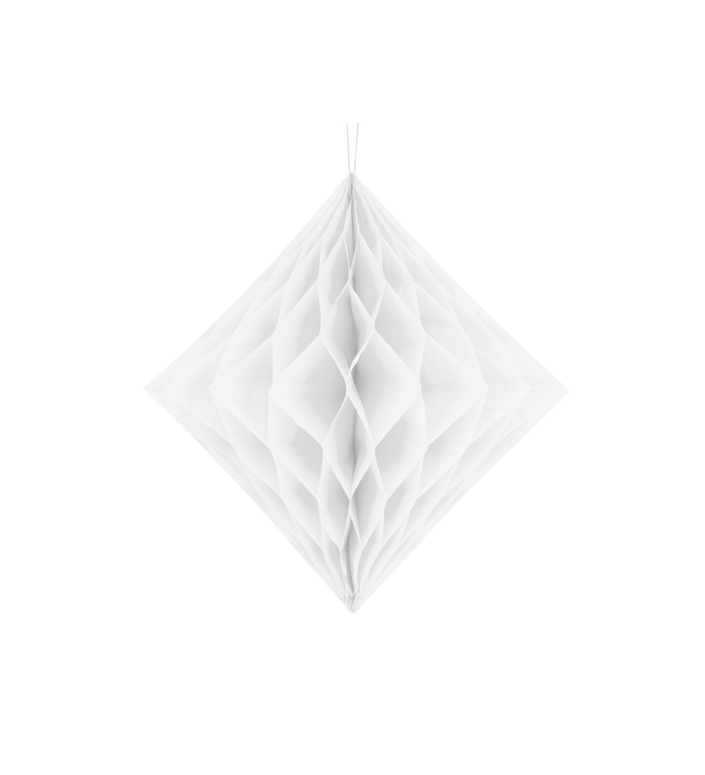 Bílý papírový diamant - 30 cm