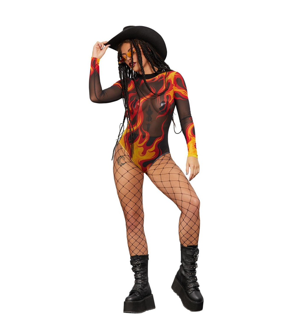 Sexy Bodysuit s ohněm