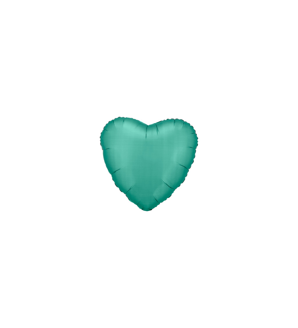 Fóliový balónek světle zelený ve tvaru srdce