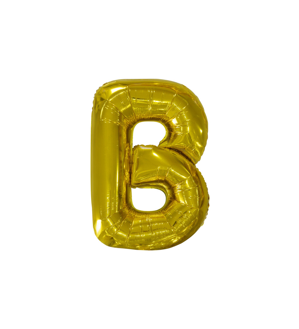 Velký zlatý fóliový balónek - písmeno B