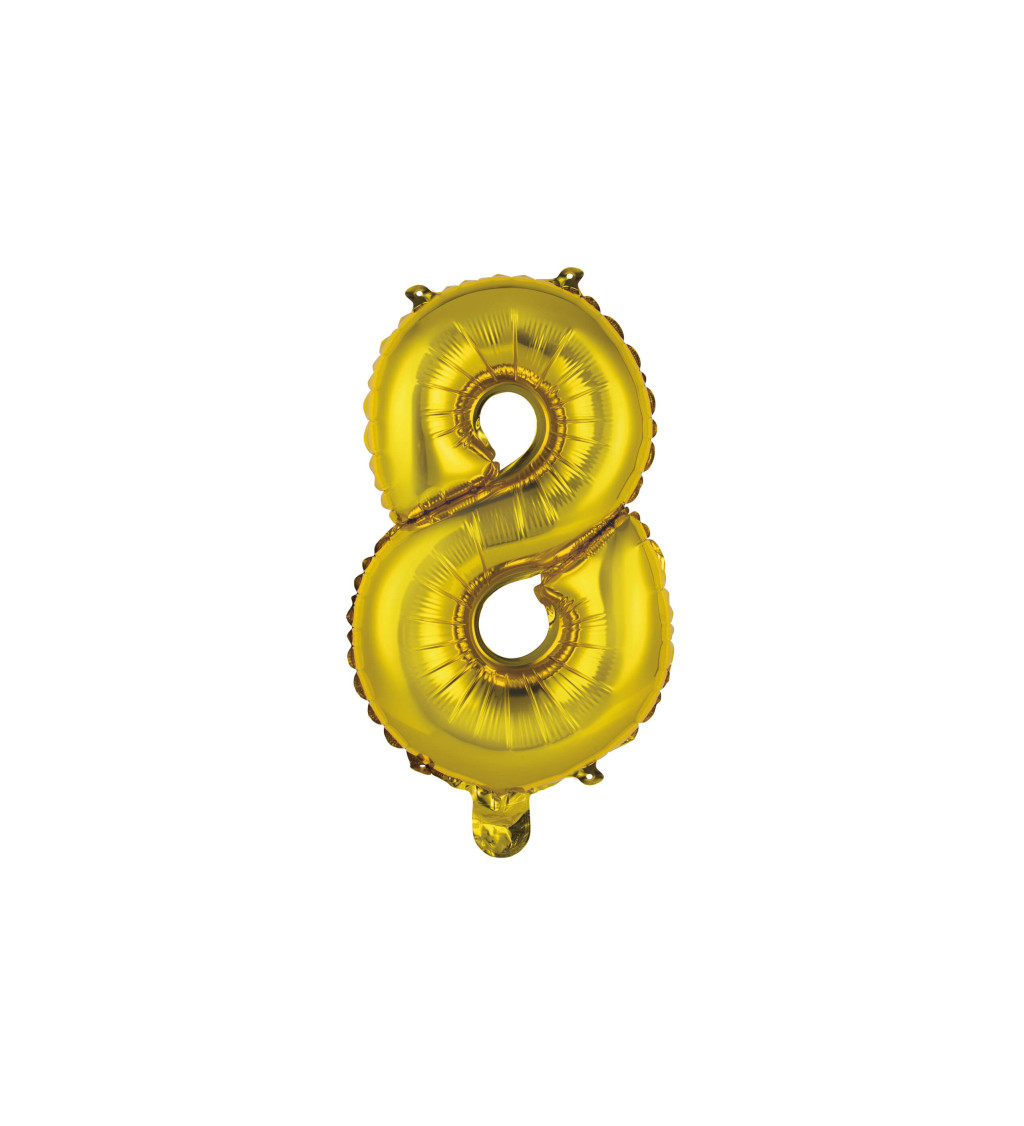 Zlatý fóliový balónek- číslo 8