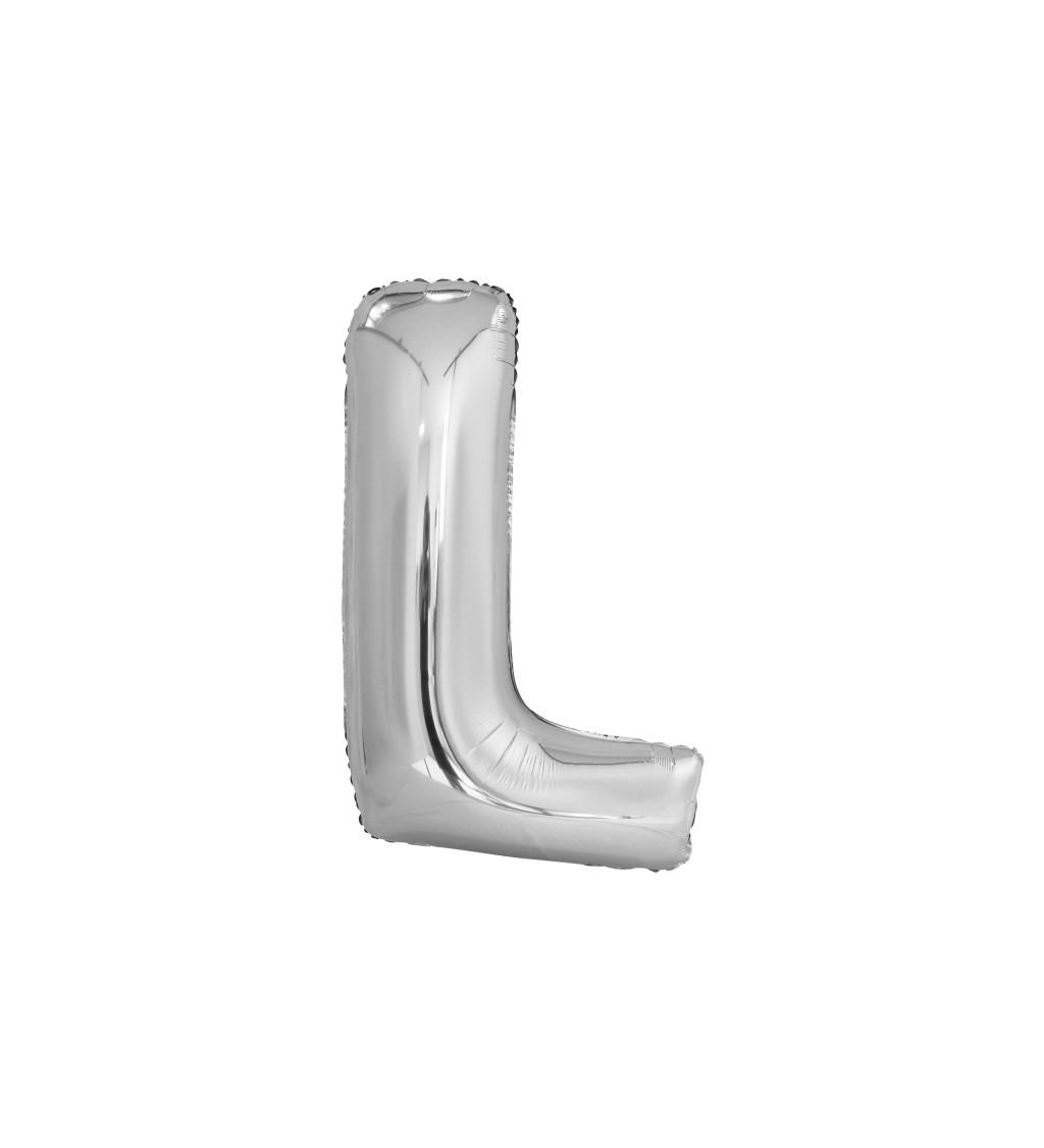 Stříbrný fóliový balónek - písmeno L