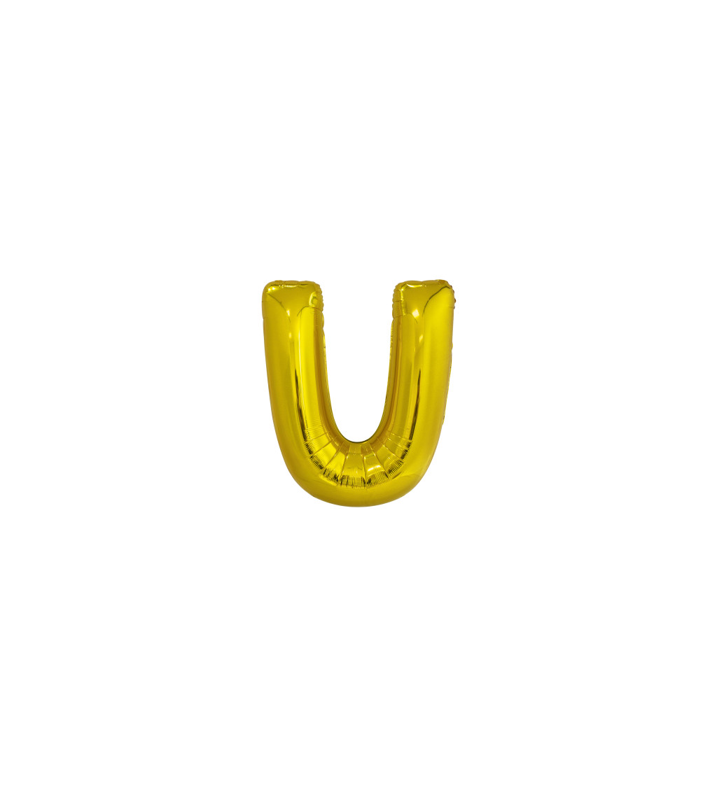Zlatý fóliový balónek - písmeno U