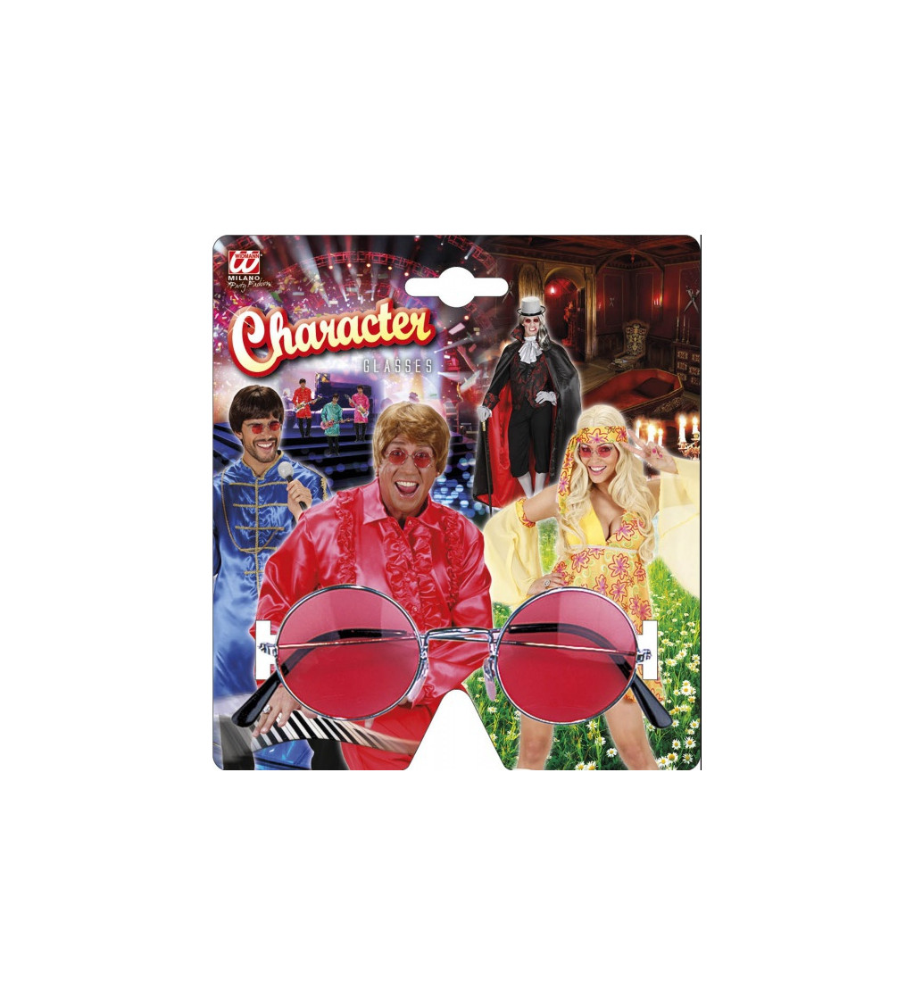 Hippie brýle - červené