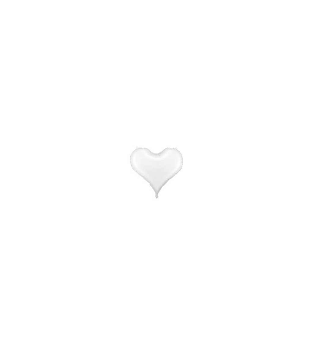 Velký fóliový balónek - bílé srdce