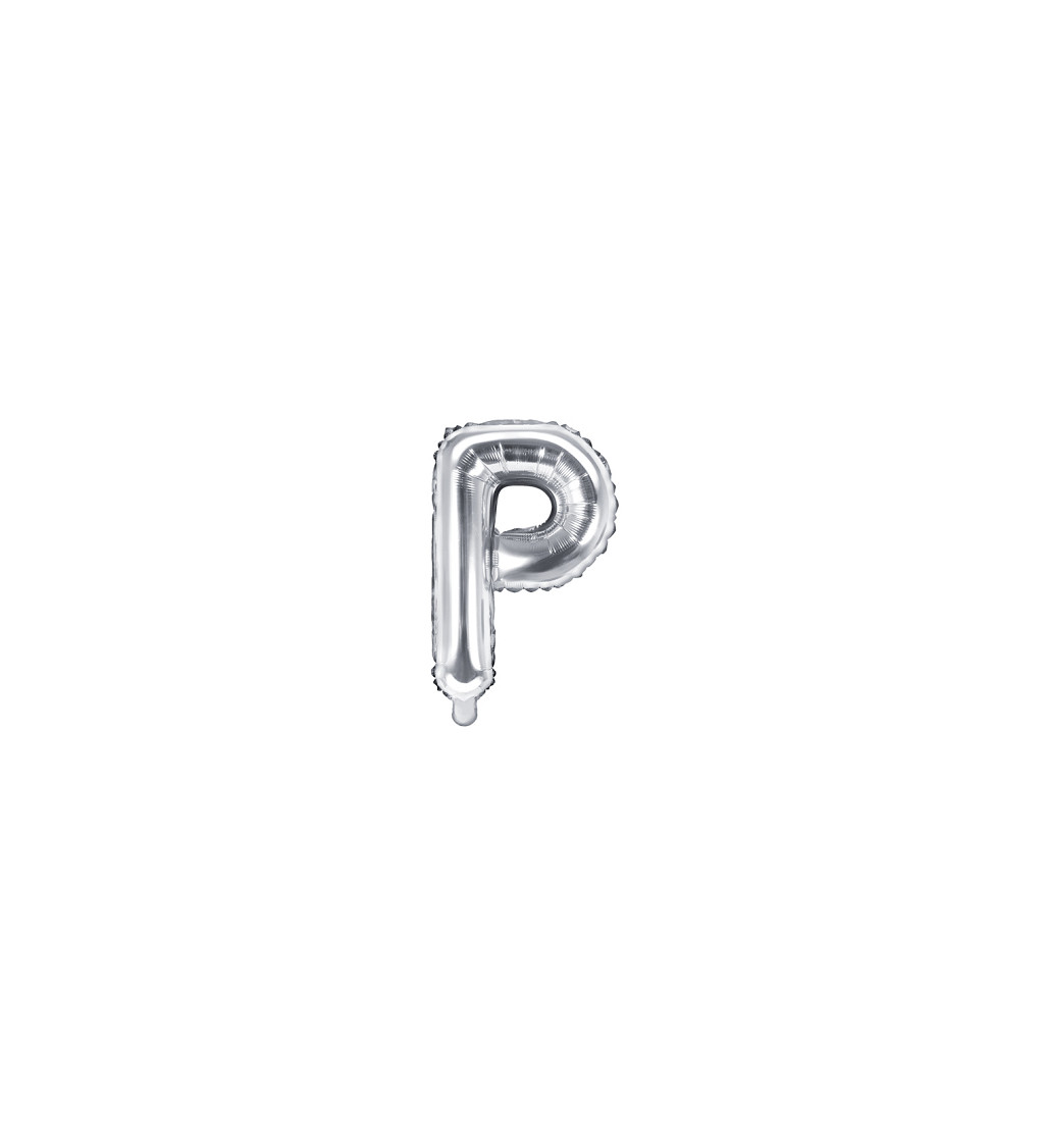 Stříbrný fóliový balónek - písmeno P