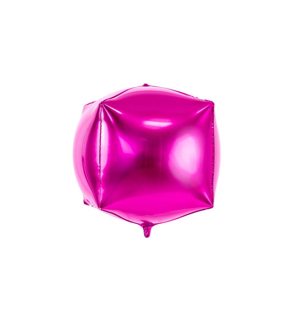 Čtvercový metalický balónek - růžový