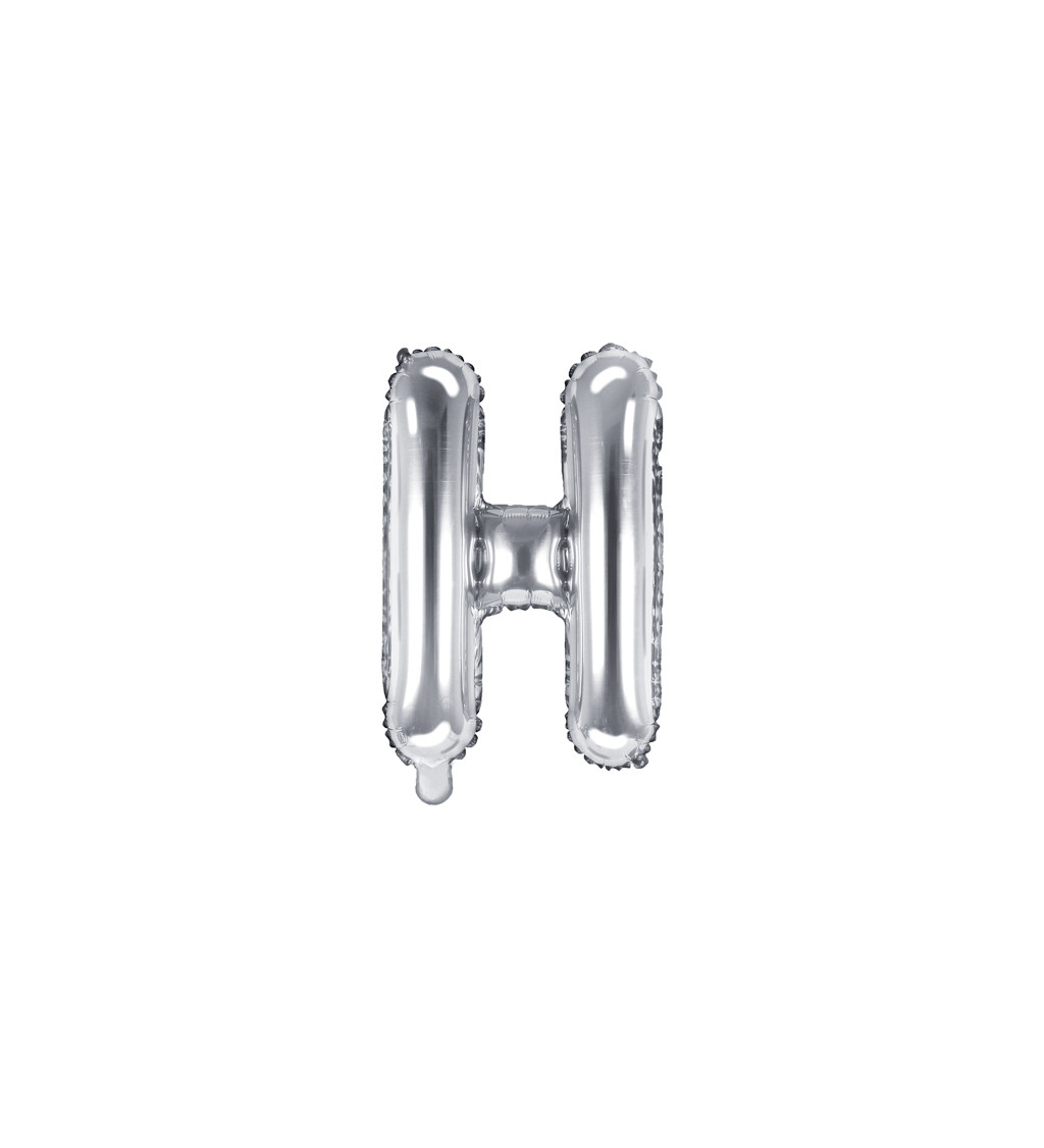 Stříbrný fóliový balónek - písmeno H