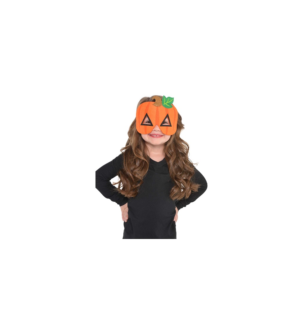 Dětská plstěná dýňová maska