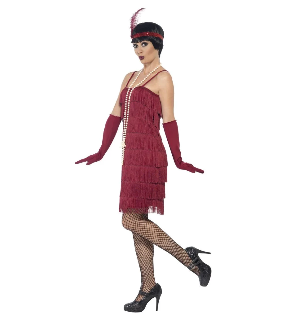 Červené šaty Flapper - 30. léta