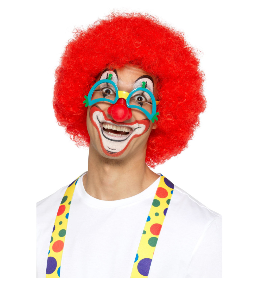 Brýle s gumovým nosem - klaun