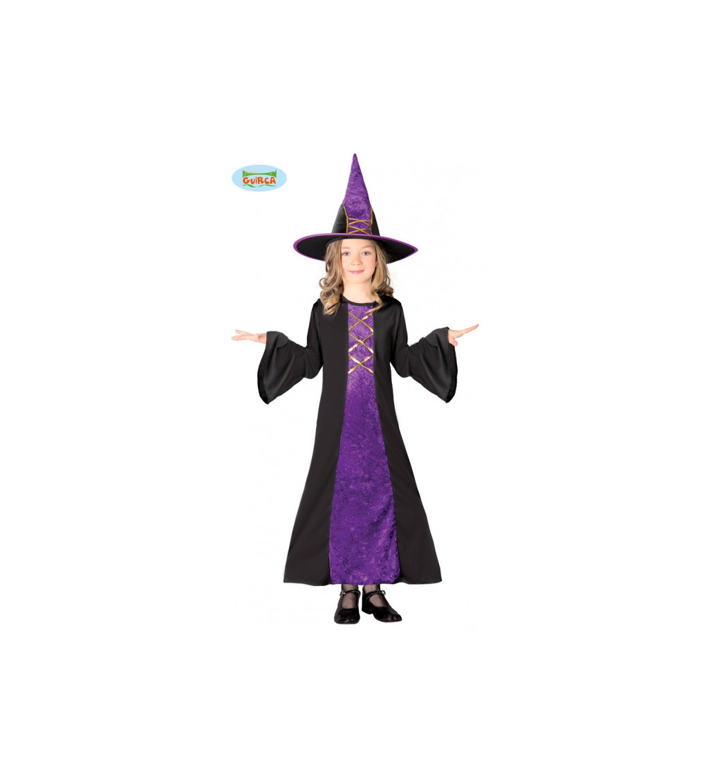 Dětský kostým malá fialová čarodějka