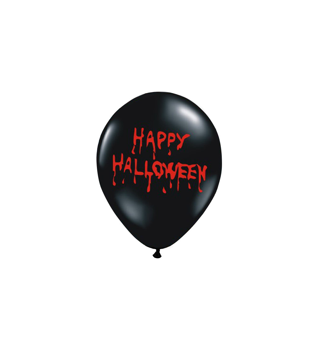 Černé balónky s motivem Happy Halloween