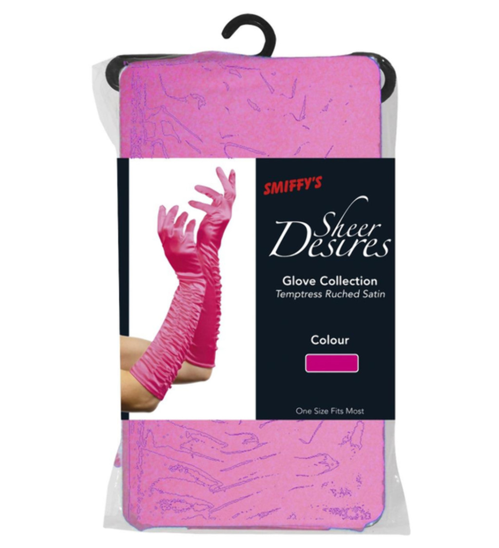 Elegantní růžové rukavice - dlouhé