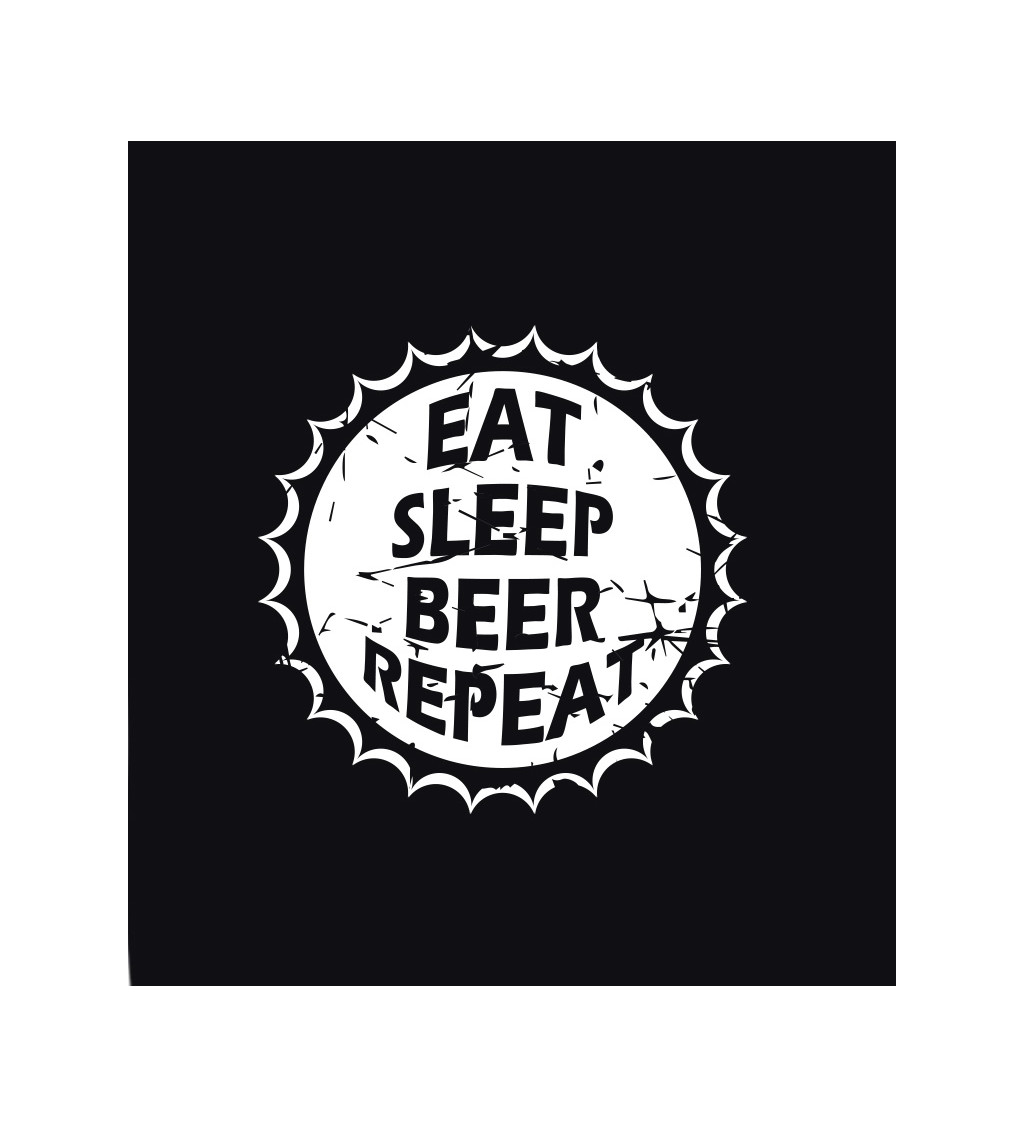 Pánské tričko černé - Eat sleep beer repeat