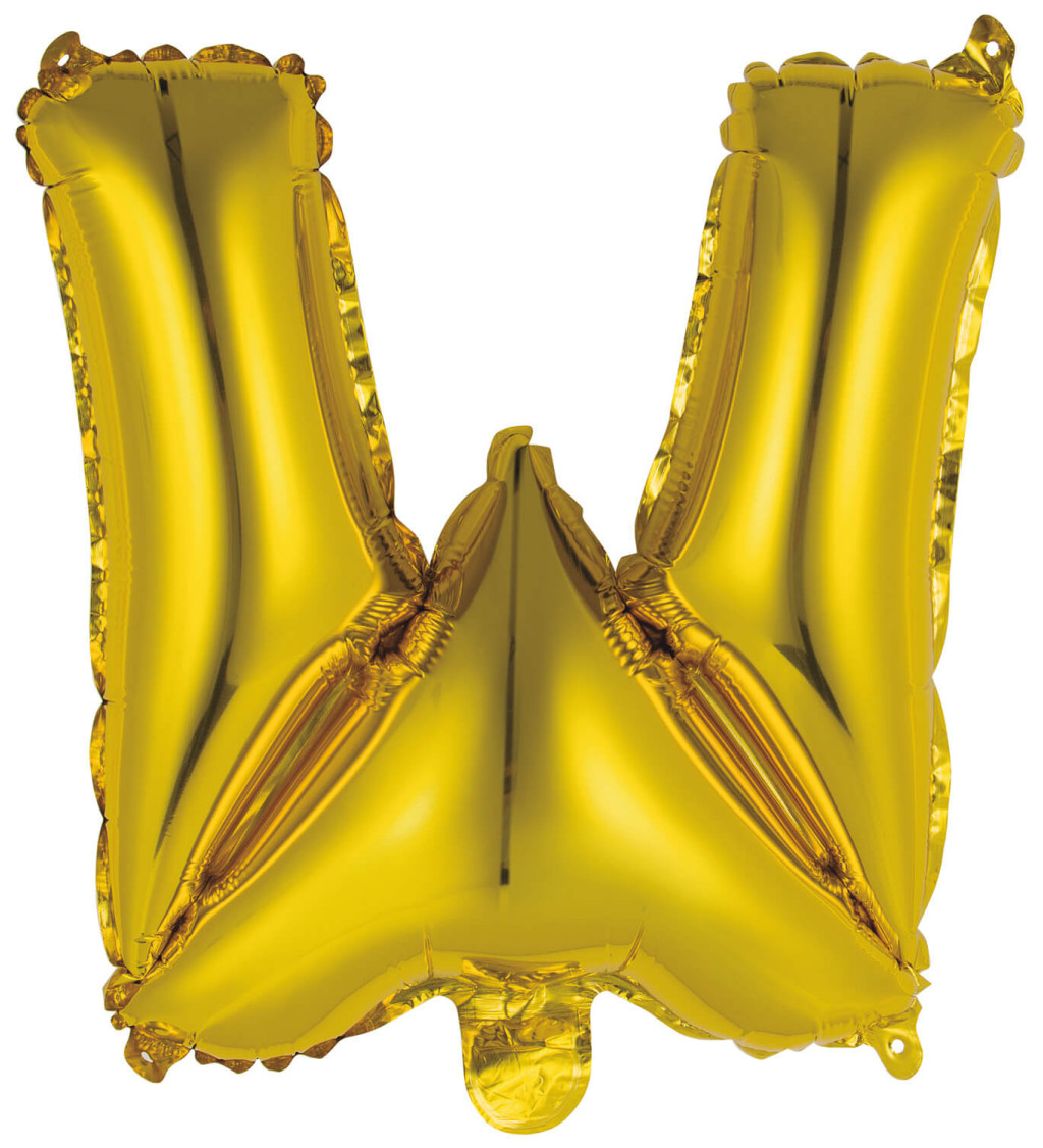Fóliový balónek zlatý - písmeno W