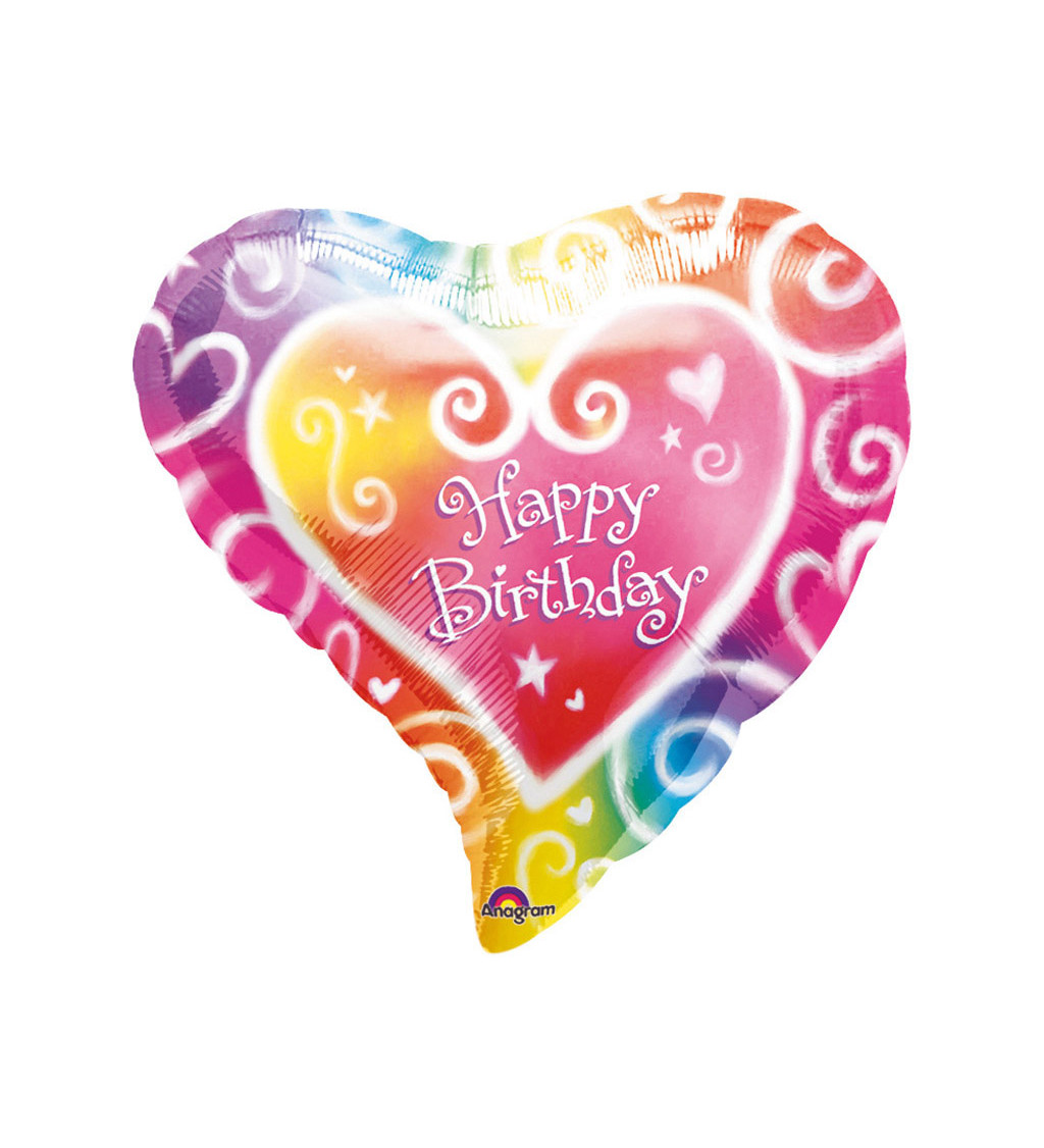 Balónek - srdce Happy birthday