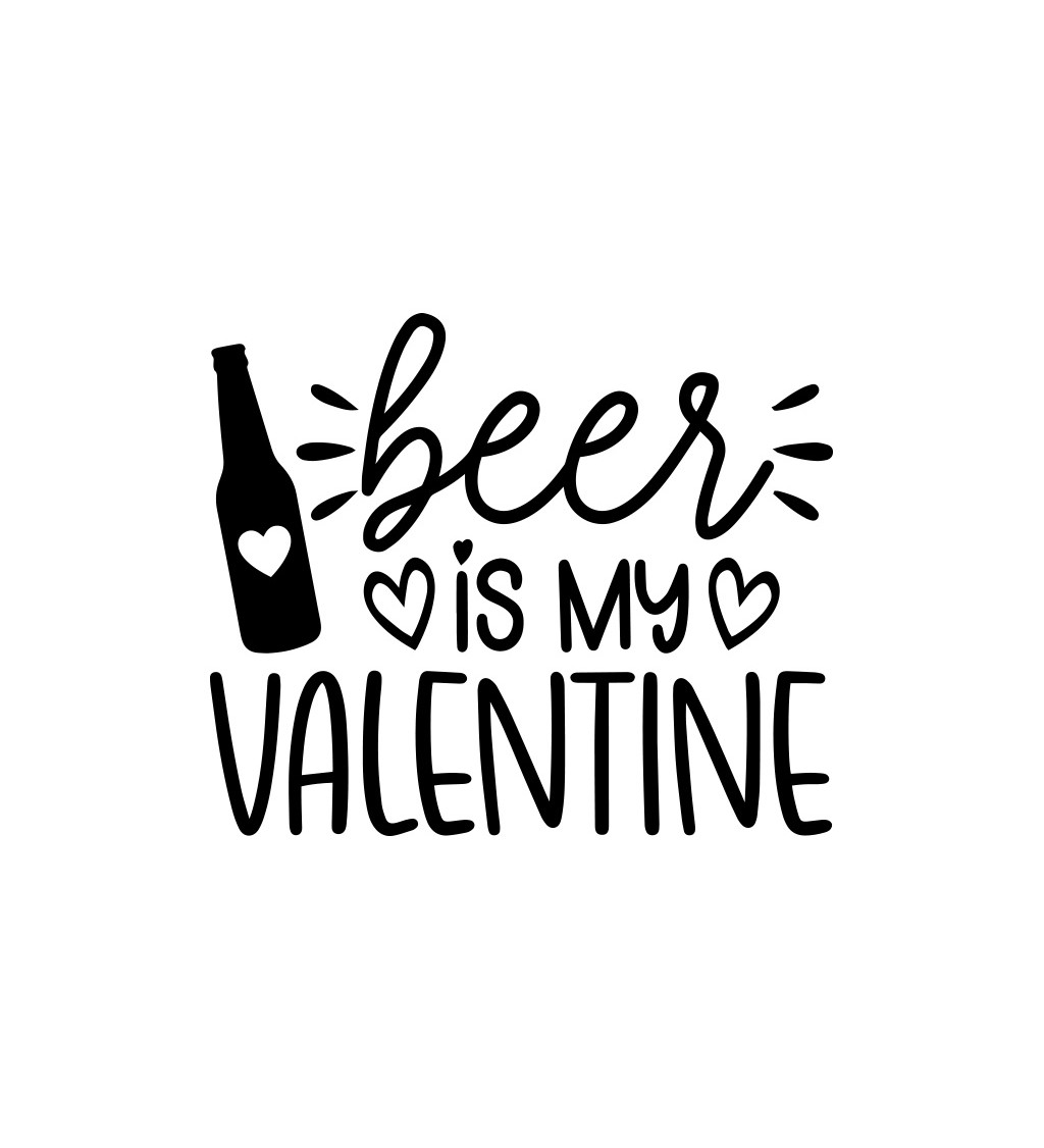 Pánské tričko bílé - Beer is my valentine