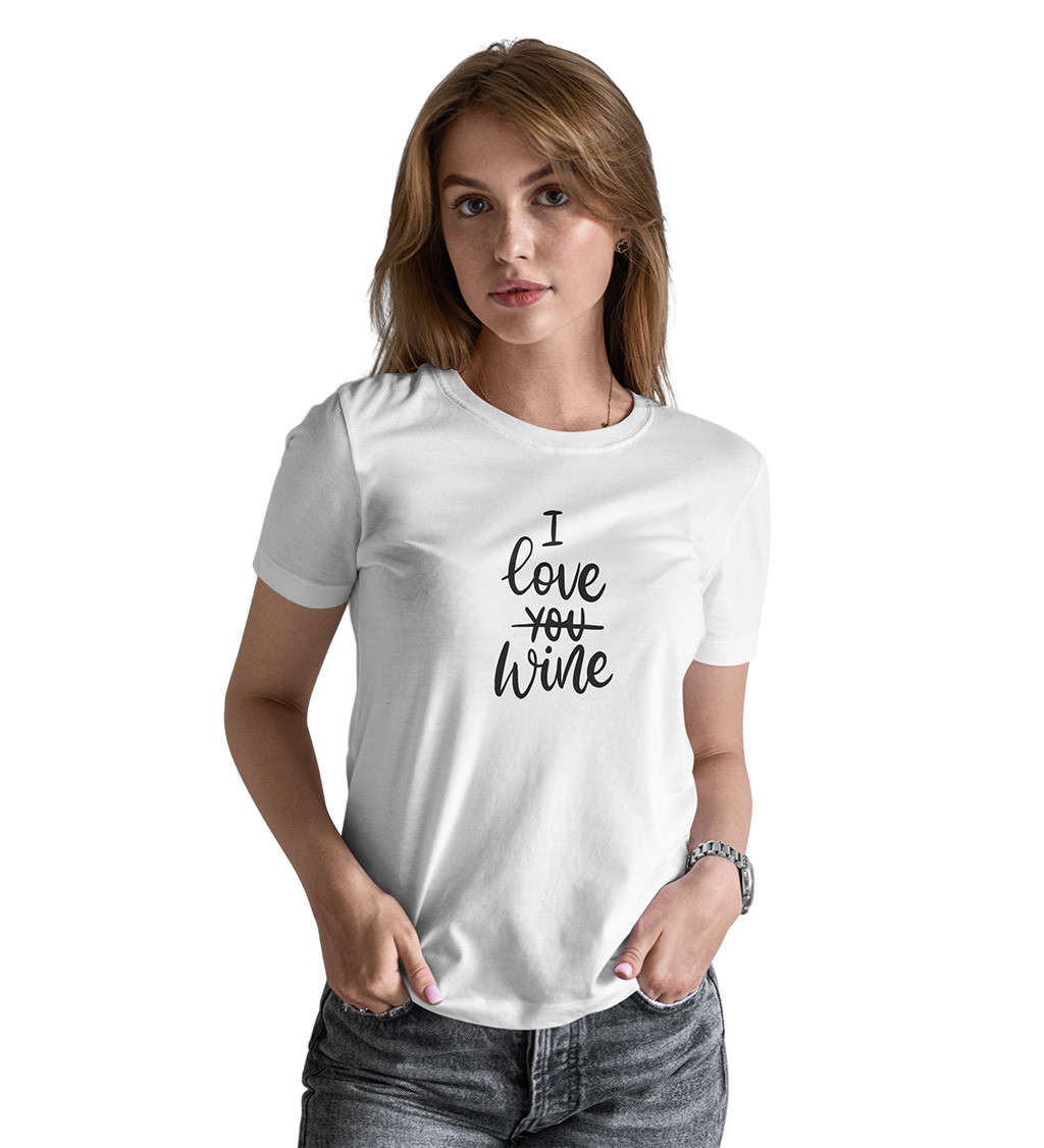 Dámské tričko bílé - I love wine