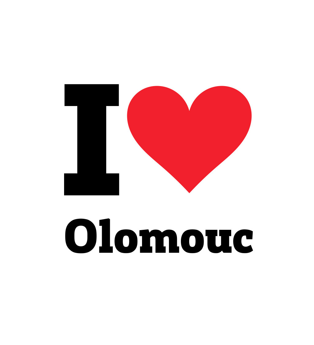 Dámské bílé tričko I love Olomouc