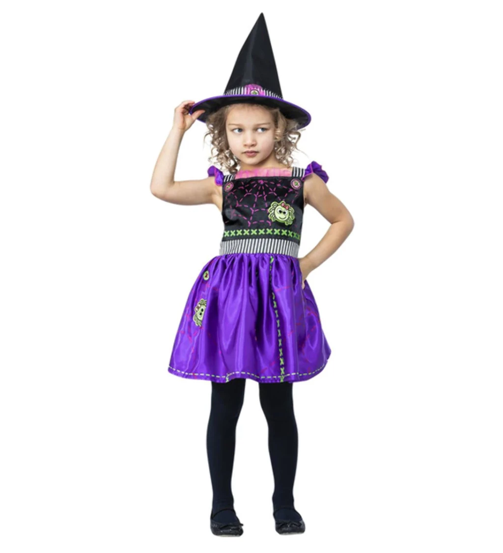 Čarodějnice fialová - dětský kostým