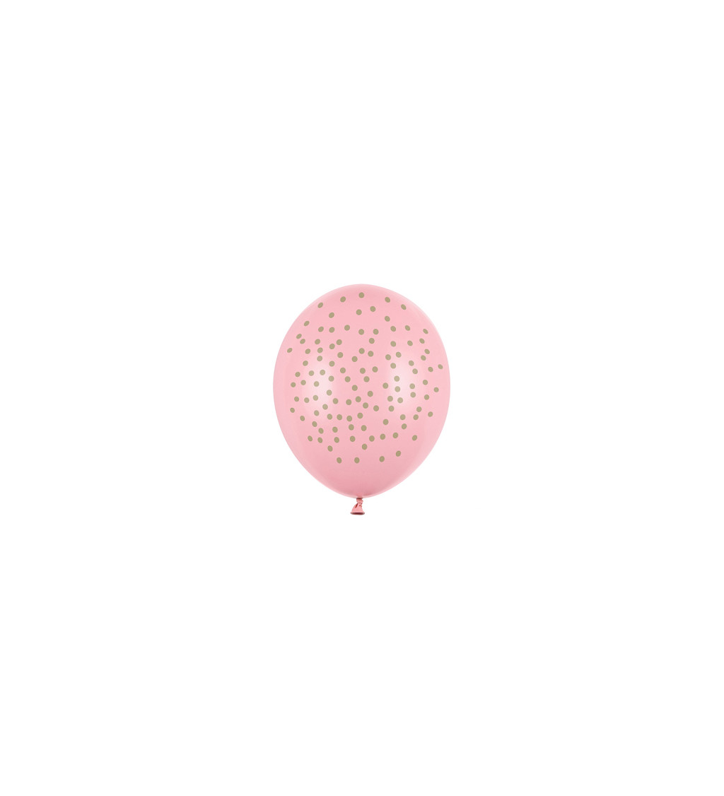 Růžové latexové balóny s puntíky