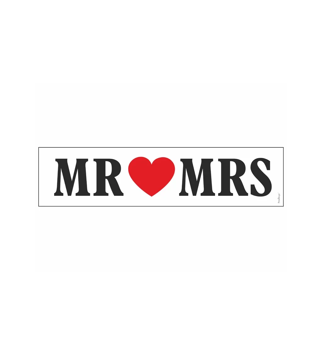 Svatební cedulka MR and MRS