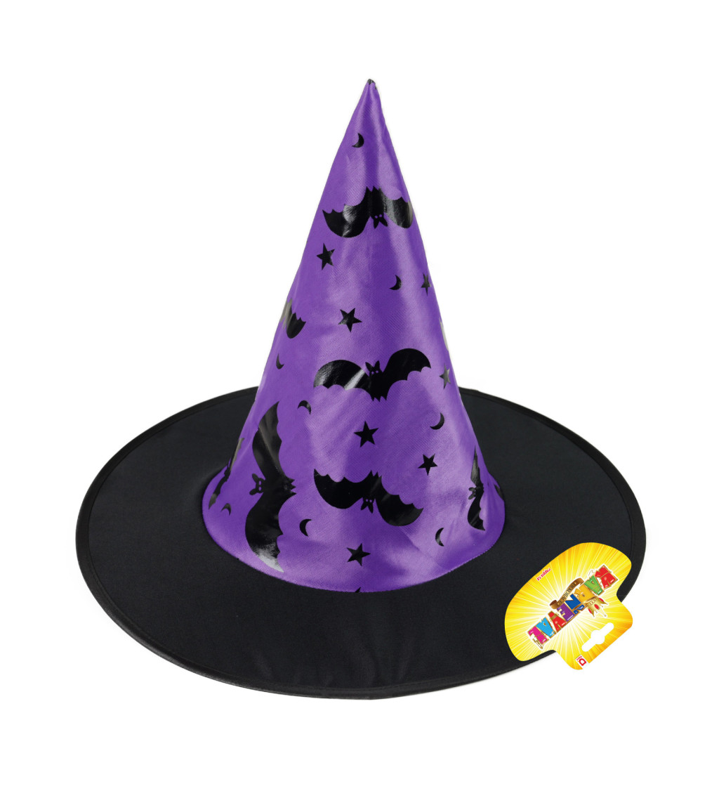 Dětský klobouk - Čarodějnice, fialový