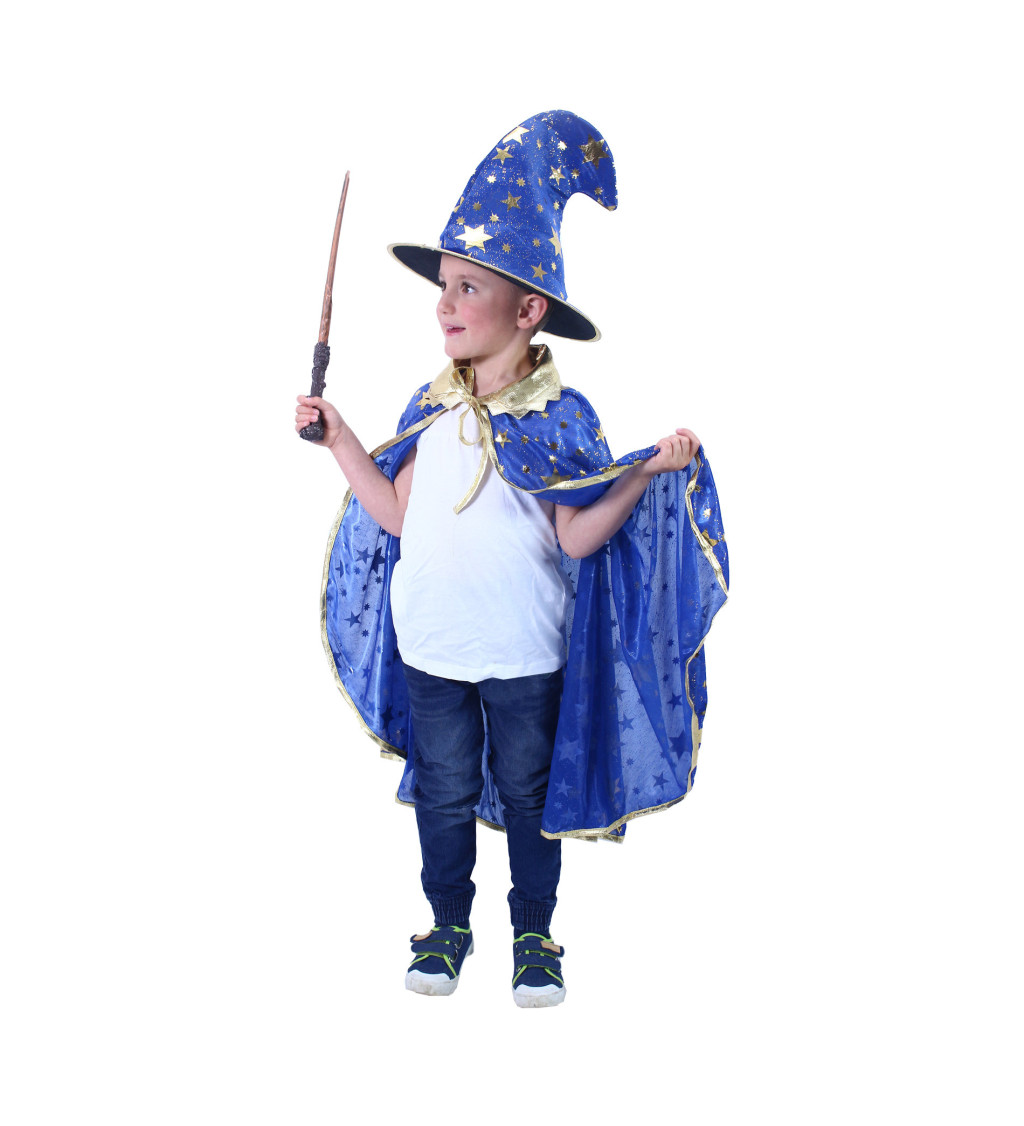 Dětský plášť - čaroděj, modrý