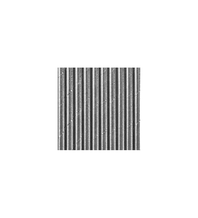 Papírová brčka ve stříbrné barvě