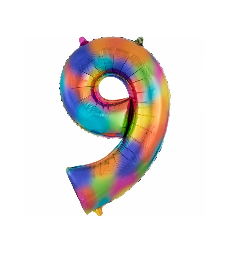 Fóliový balónek 9 - barevný