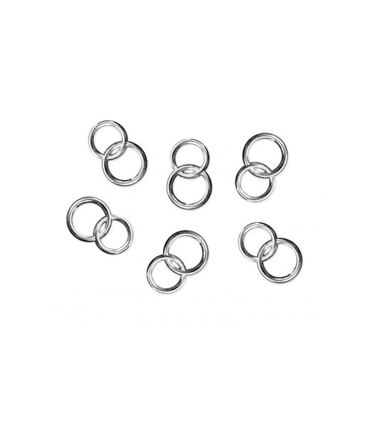 Dekorativní stříbrné svatební prstýnky - dvojité