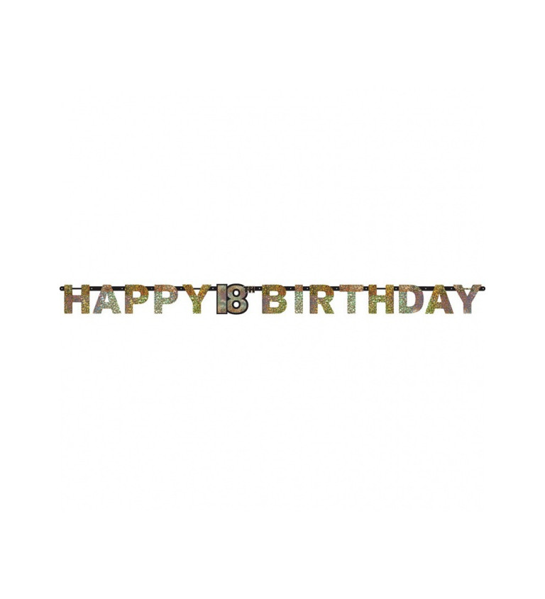 Nápis Happy Birthday - 18. narozeniny
