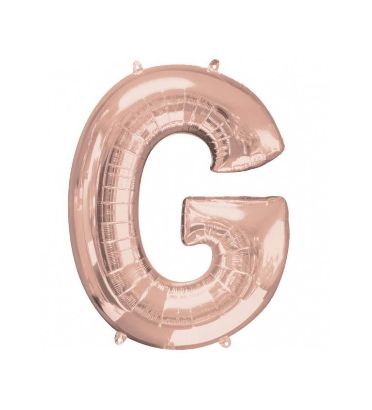 Rose gold fóliový balónek - písmeno G