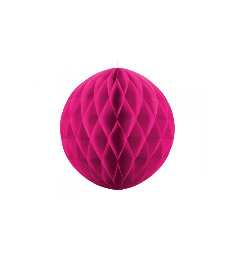 Tmavě růžová papírová koule - 40 cm