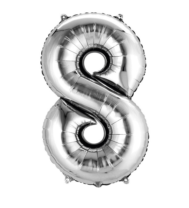 Fóliový balónek 8 - stříbrný