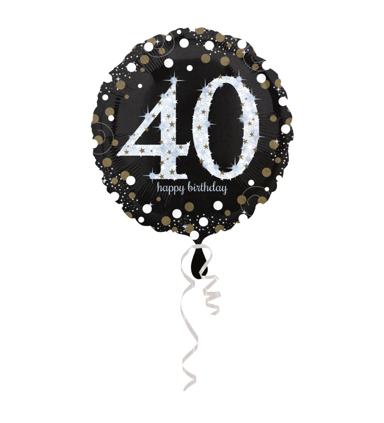 Kulatý balónek 40 - černo-bílý