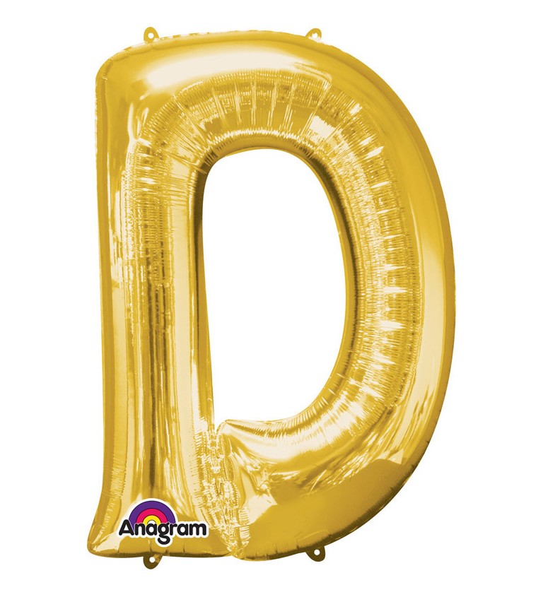 Fóliový balónek písmeno D - zlatý