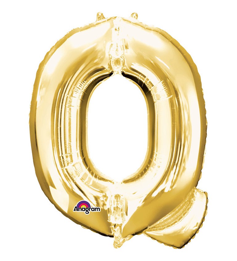 Fóliový balónek písmeno Q - zlatý
