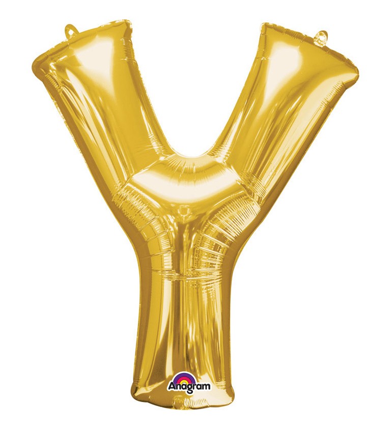 Fóliový balónek písmeno Y - zlatý
