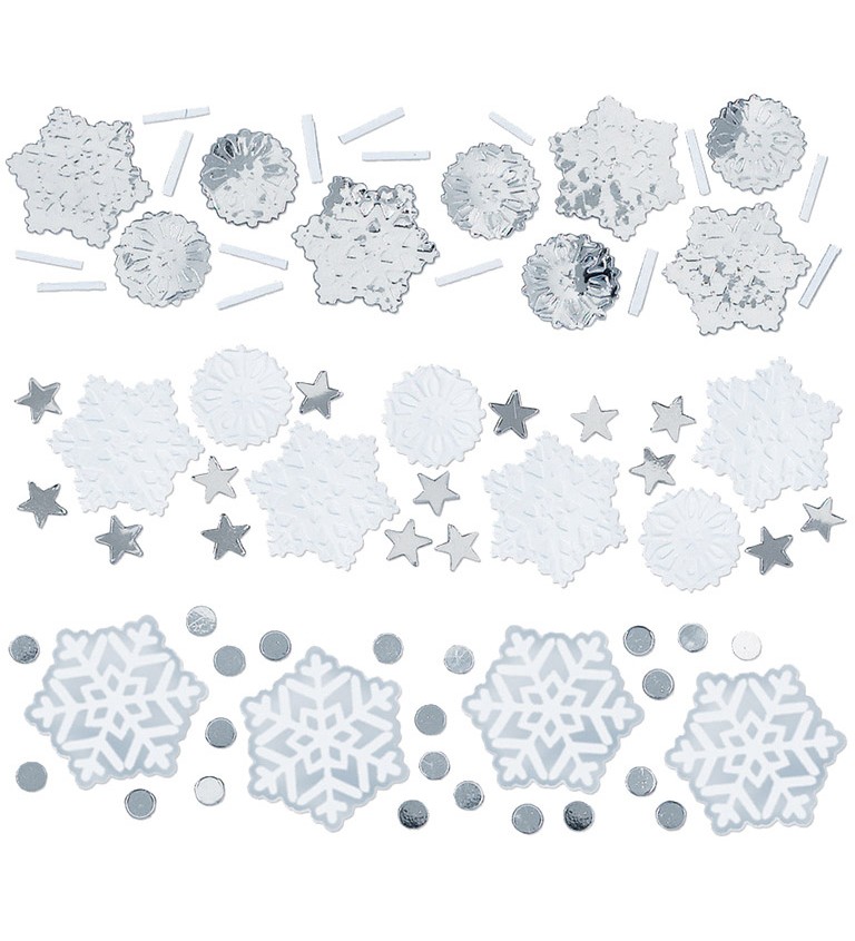 Fóliové konfety - sněhové vločky