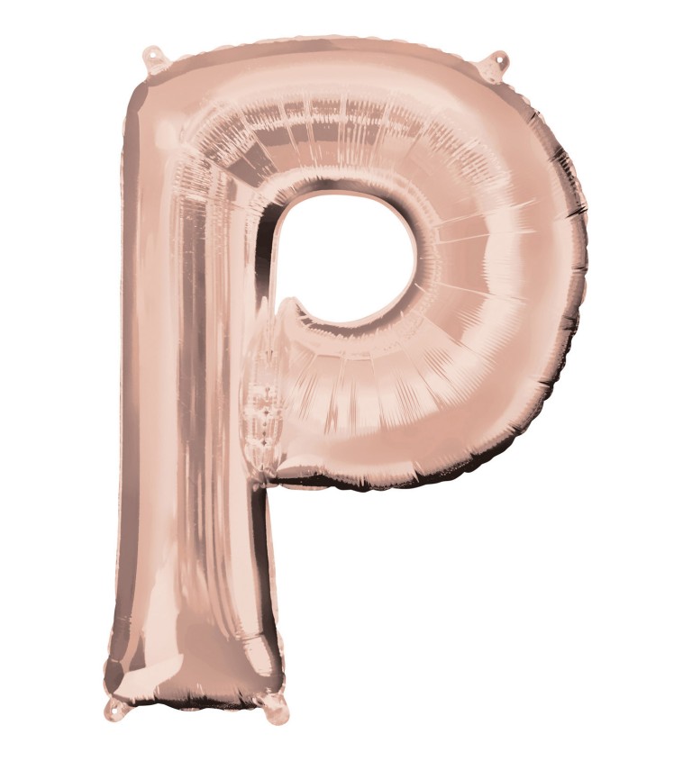 Fóliový balónek písmeno P - růžové zlato