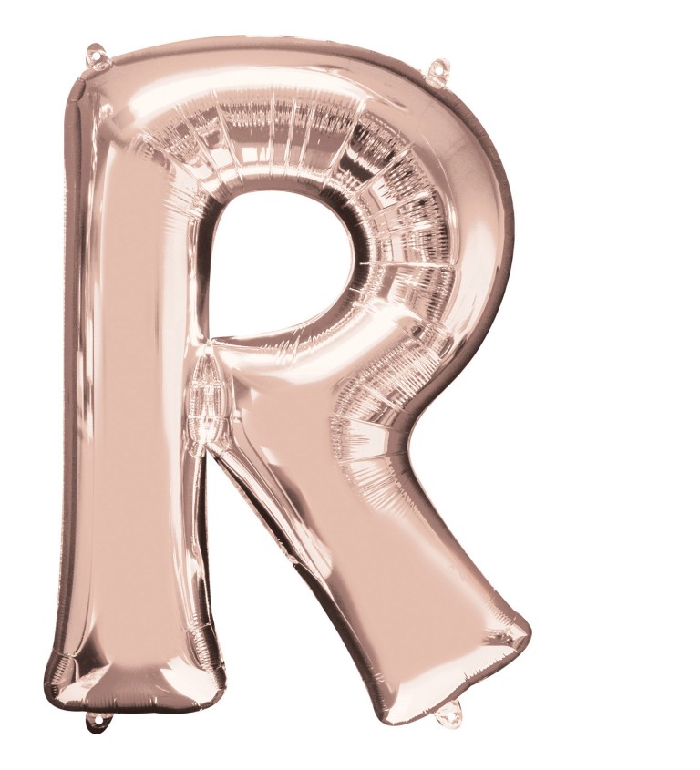 Fóliový balónek písmeno R - růžové zlato