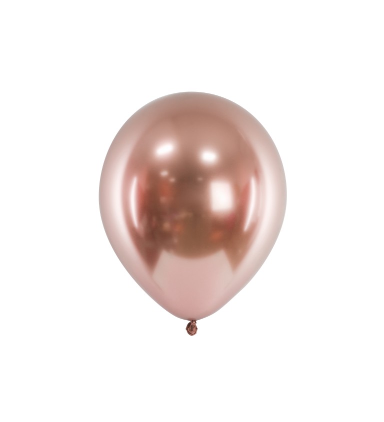 Chromově růžové balonky - 6ks