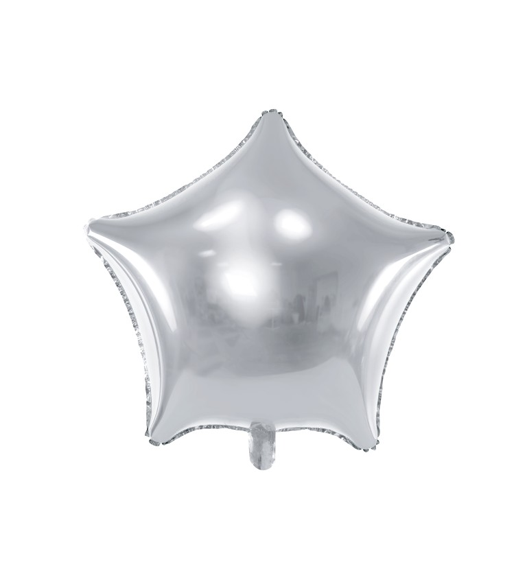 Stříbrná hvězda - foliový balonek