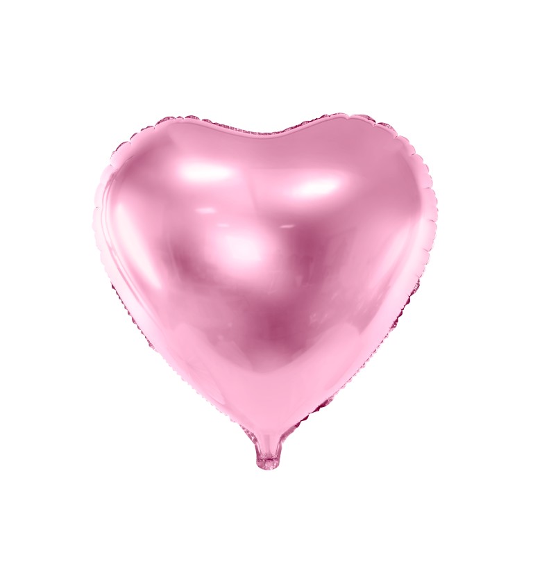 Růžový fóliový balónek - srdce