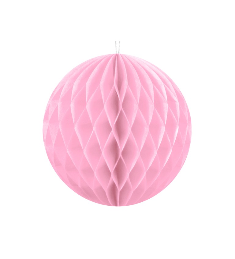 Světle růžová papírová koule - 10 cm