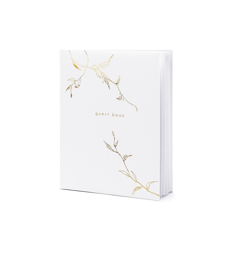 Svatební kniha hostů - bílá s větvičkami