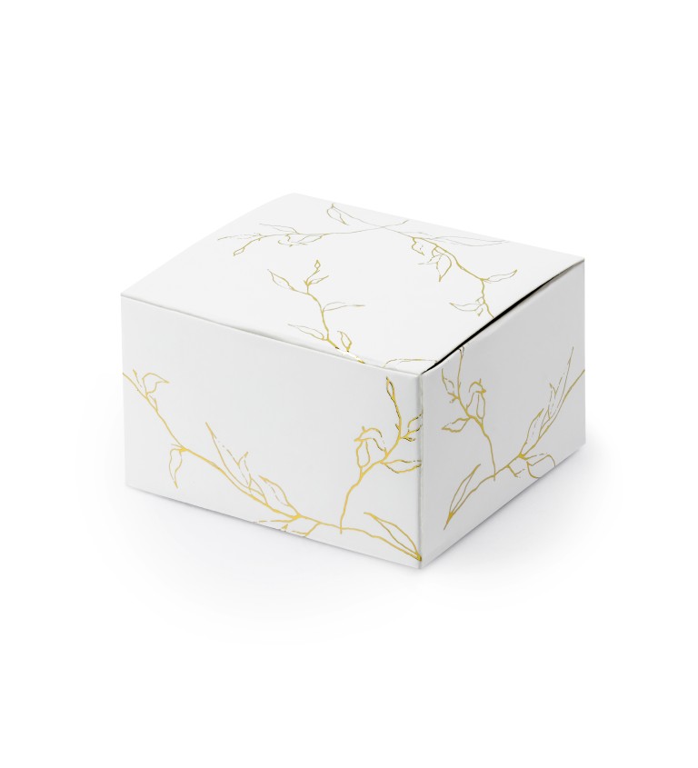 Krabička s bílo-zlatým vzorem